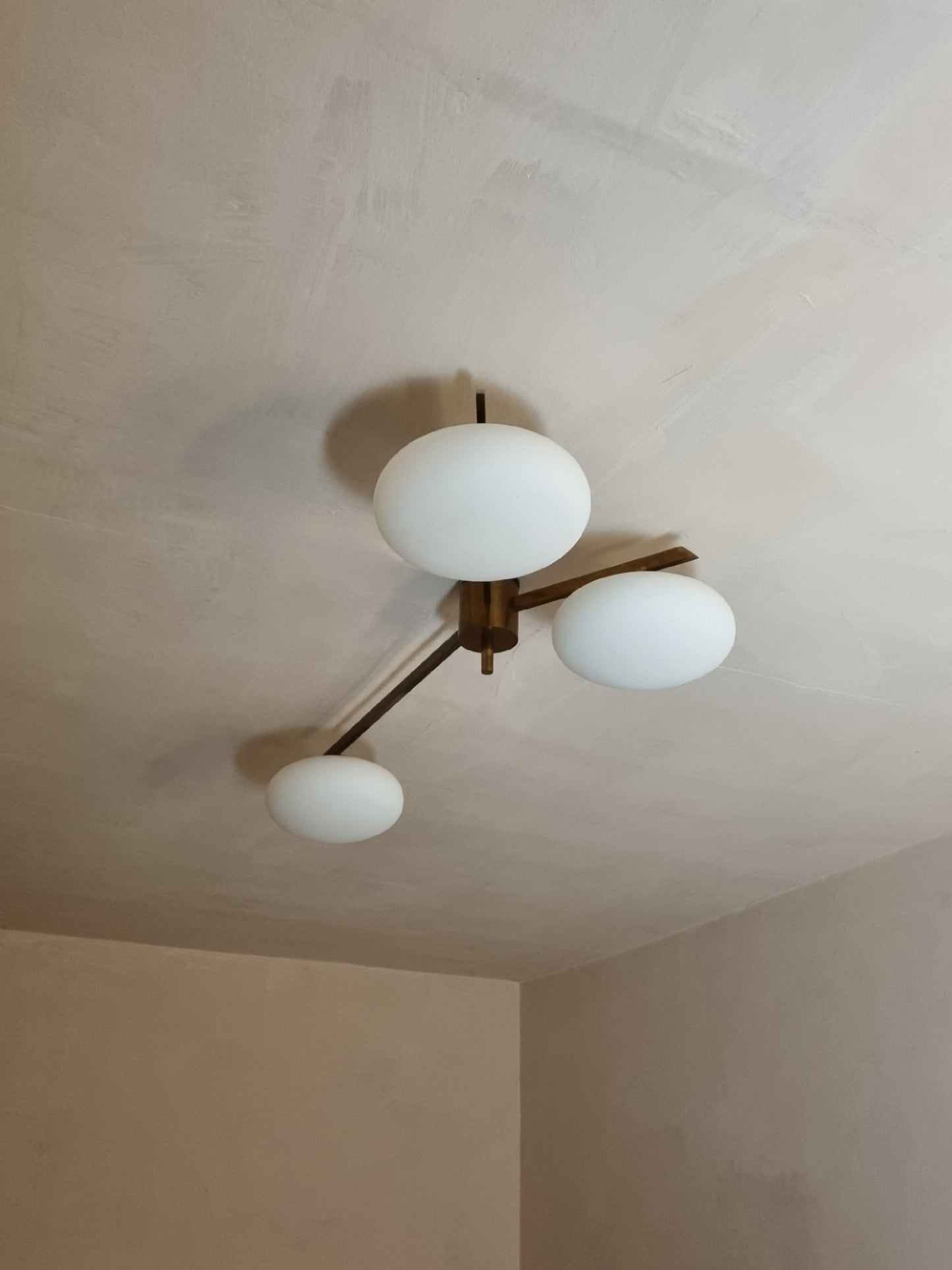 3 Lune Rare Ceiling Lamp Designed by Angelo Lelii for Arredoluce, 1961 Flush Mounts