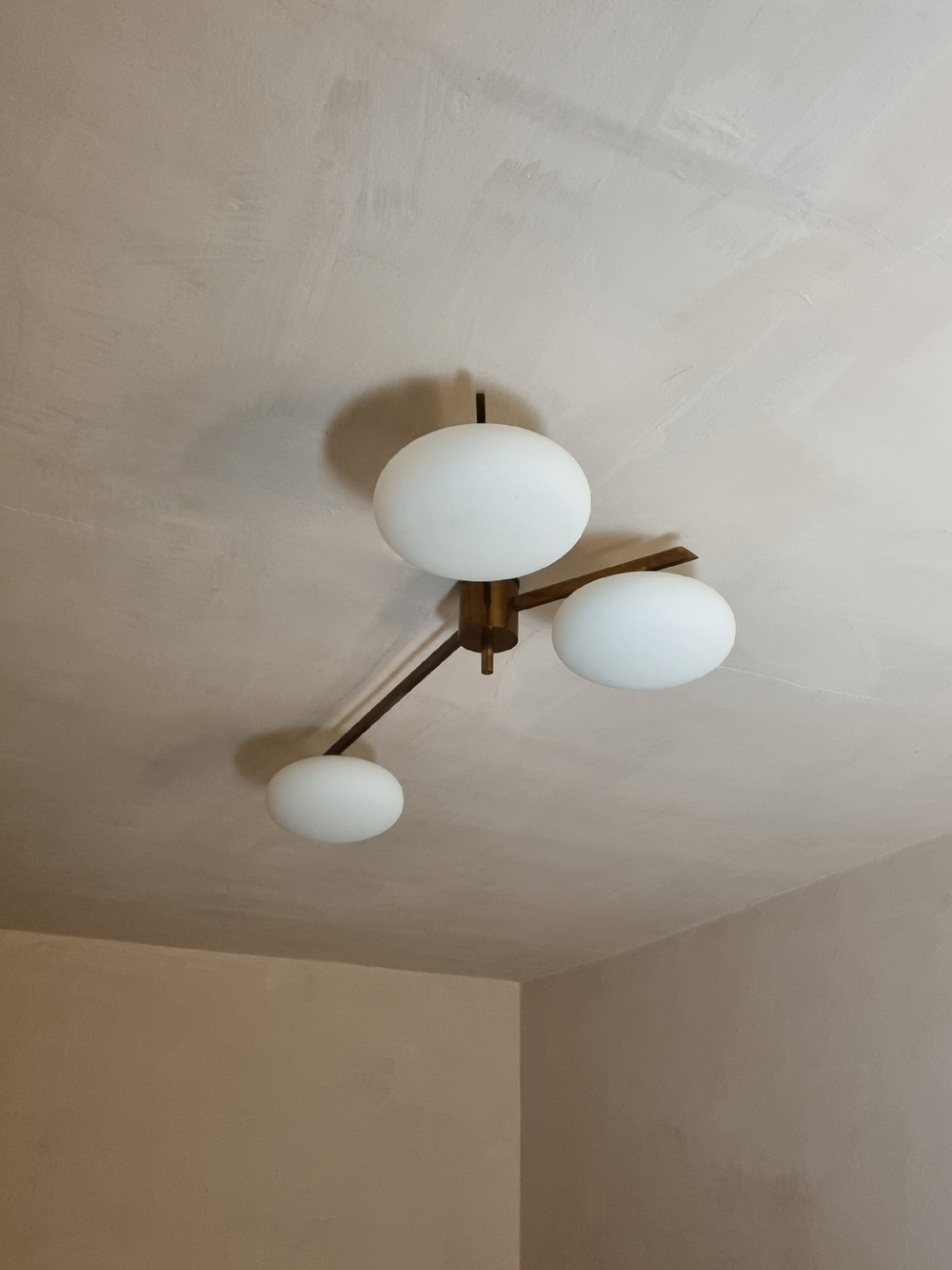 3 Lune Rare Ceiling Lamp Designed by Angelo Lelii for Arredoluce, 1961 Flush Mounts