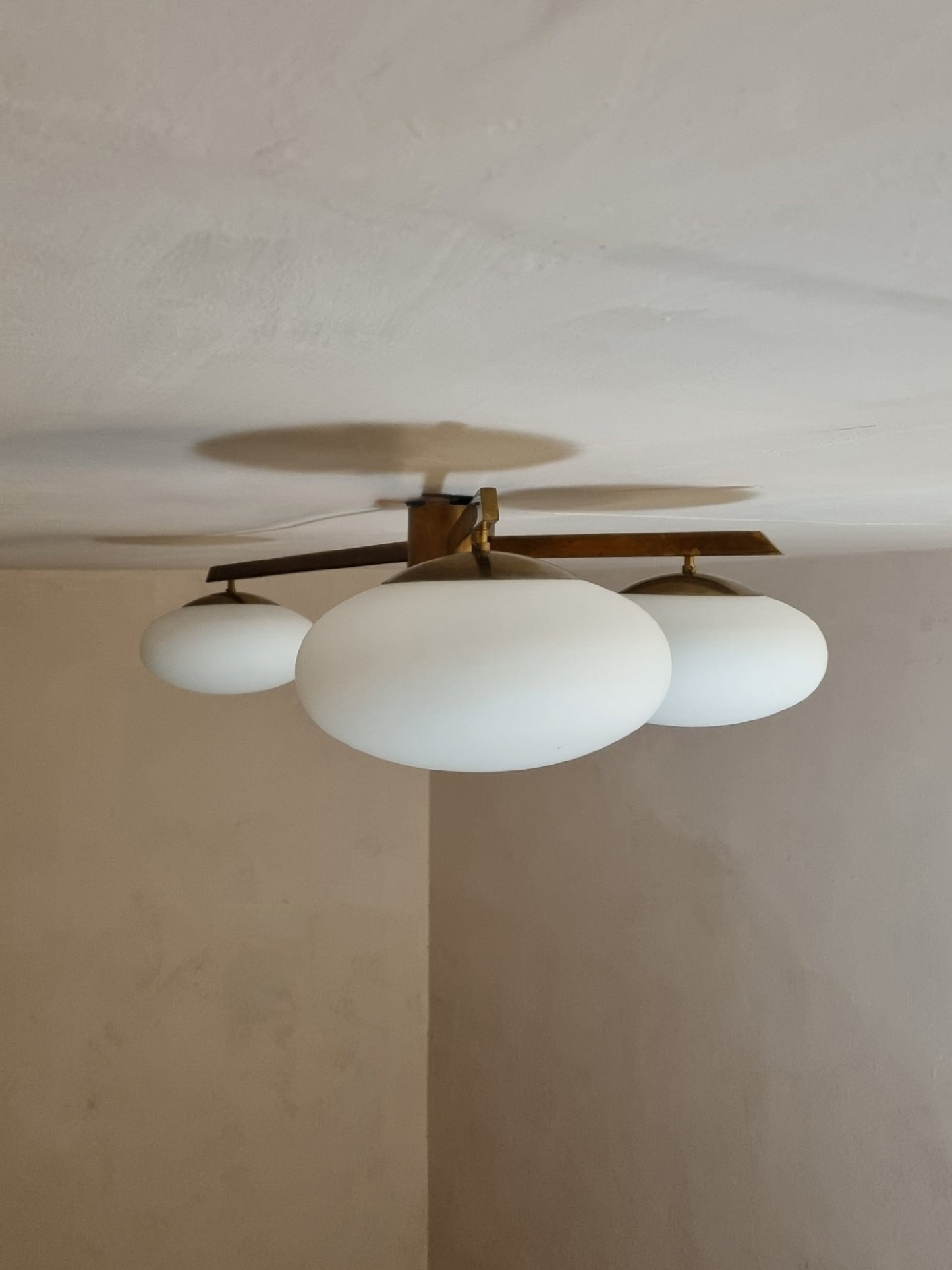 3 Lune Rare Ceiling Lamp Designed by Angelo Lelii for Arredoluce, 1961 Flush Mounts