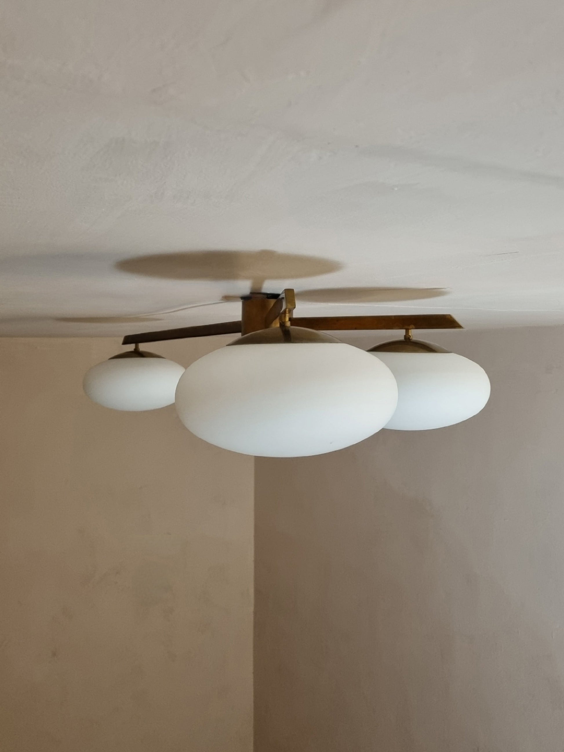 3 Lune Rare Ceiling Lamp Designed by Angelo Lelii for Arredoluce, 1961 Flush Mounts