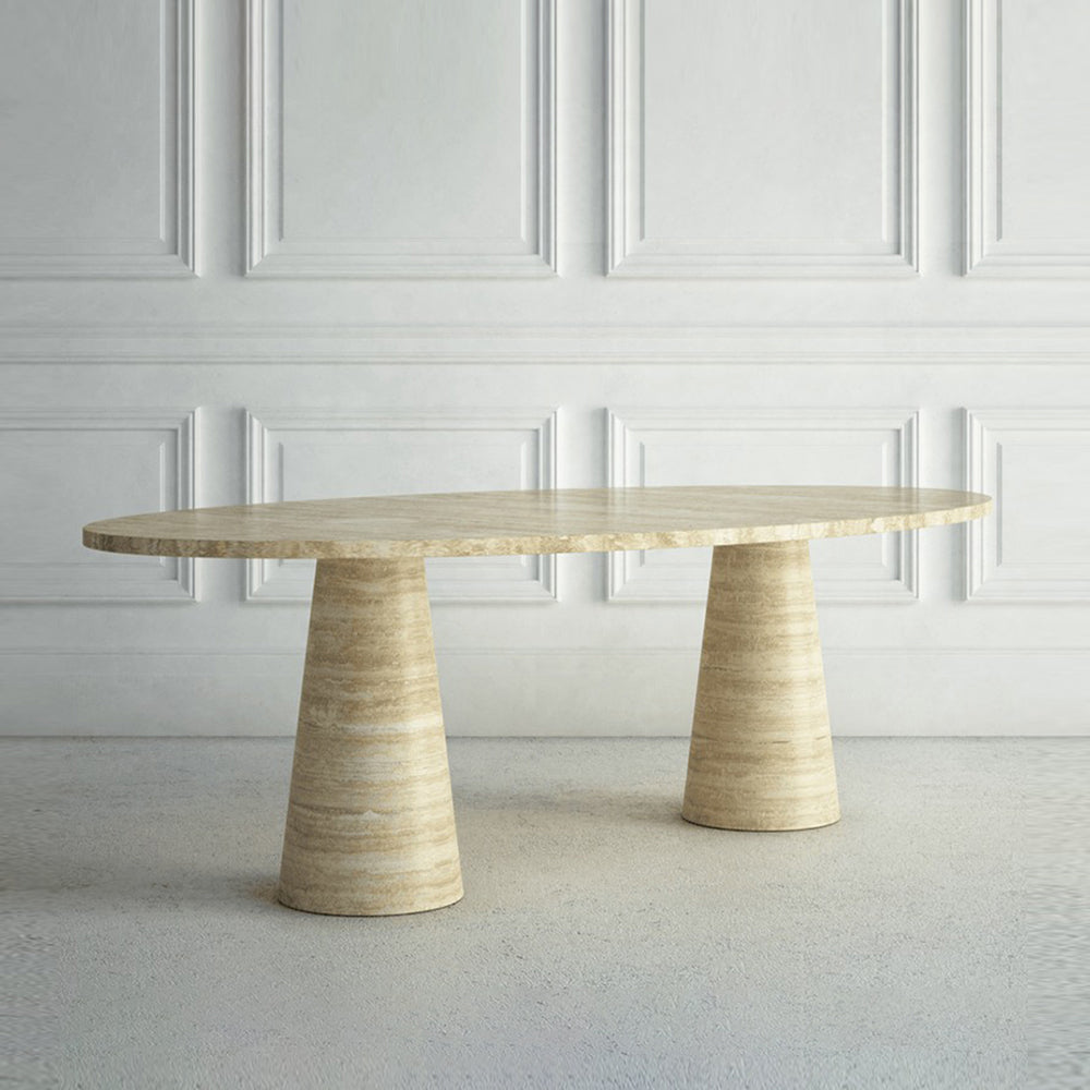 Amandine Travertine Dining Table