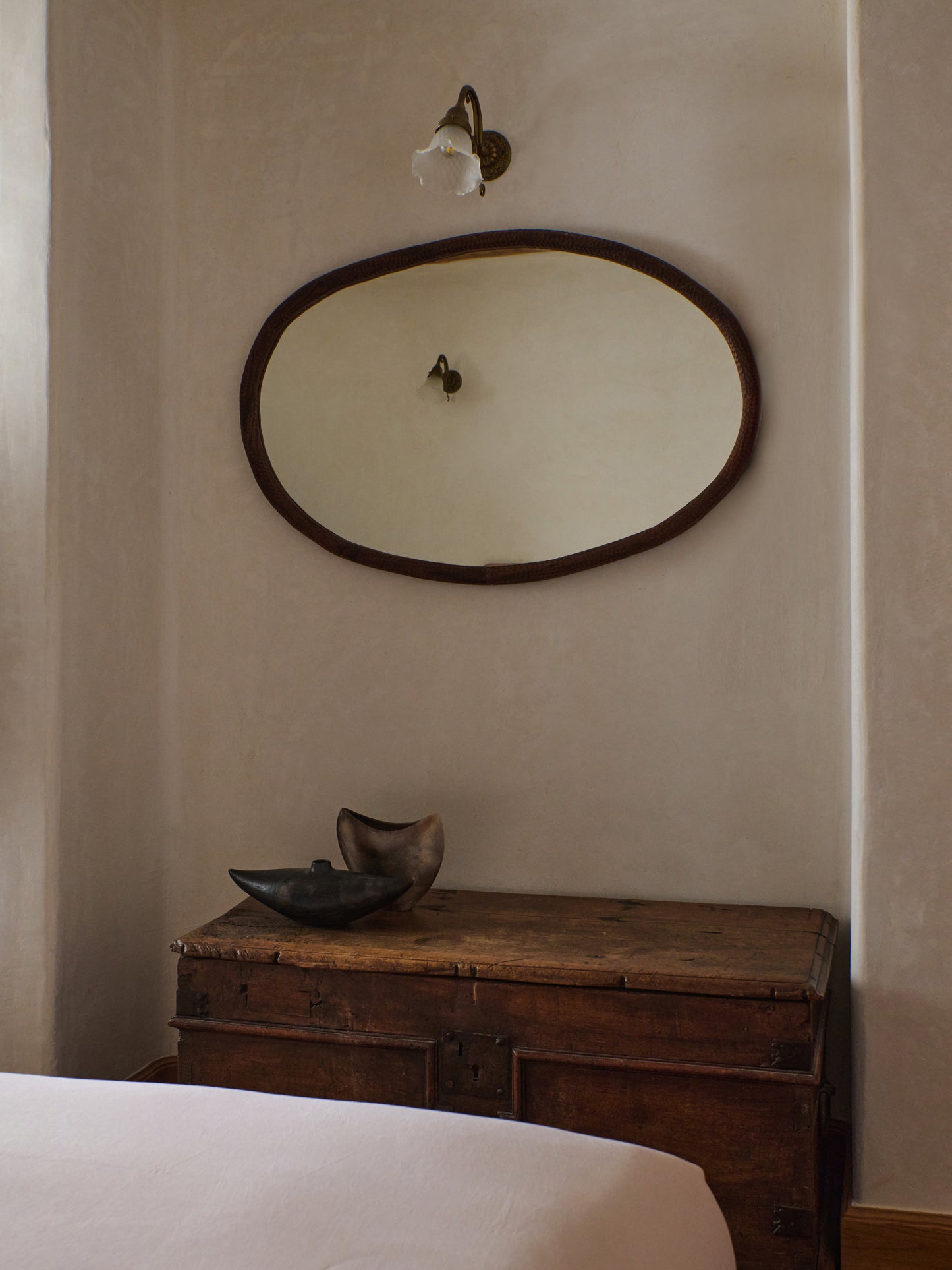 Amarante Oval Mirror in Walnut Mirrors