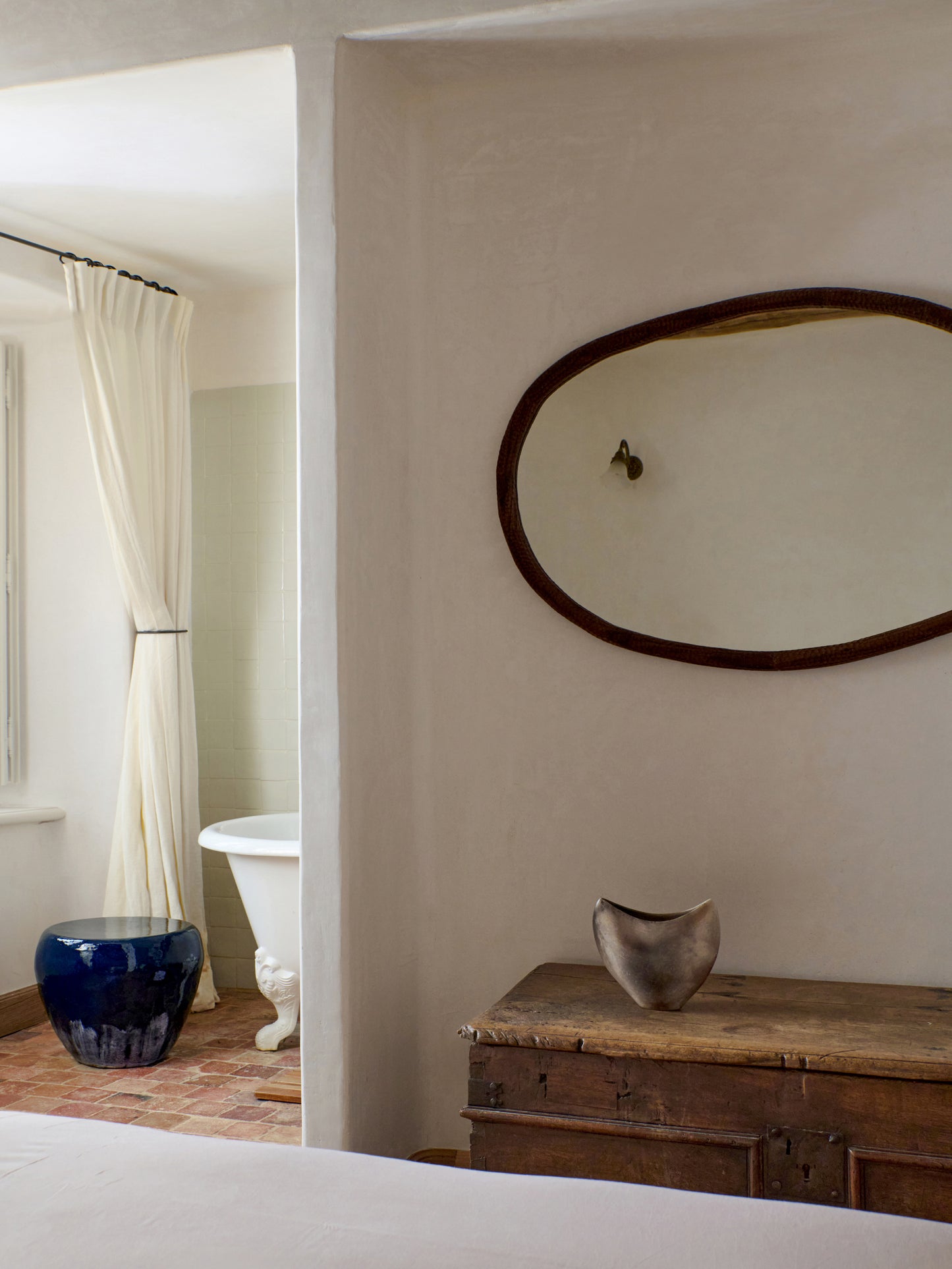 Amarante Oval Mirror in Walnut Mirrors