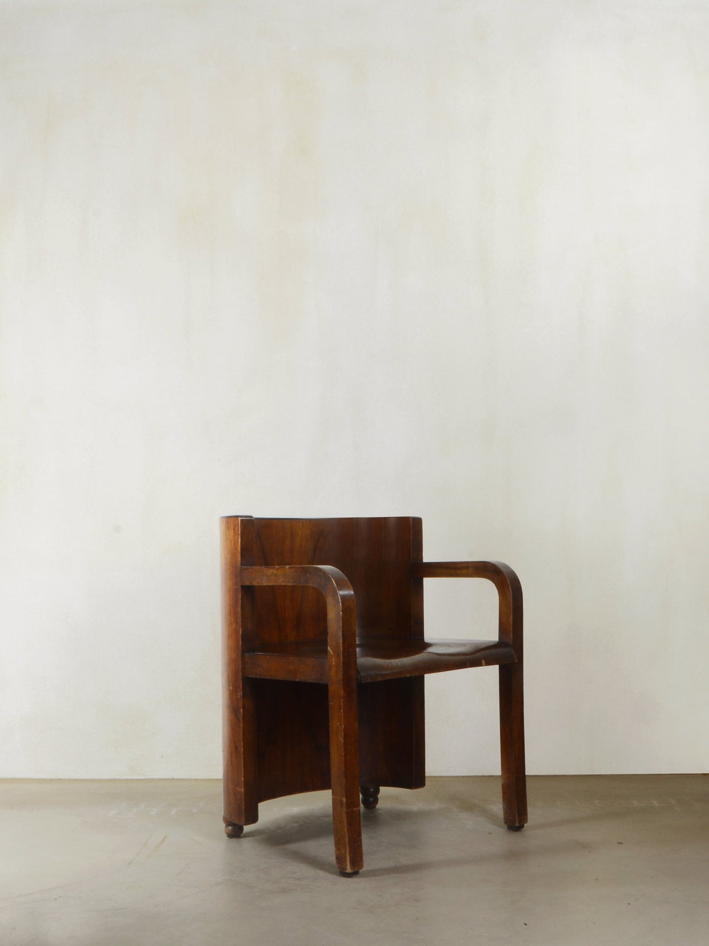 Art Deco Unique Wooden Armchair, 1930s Chairs