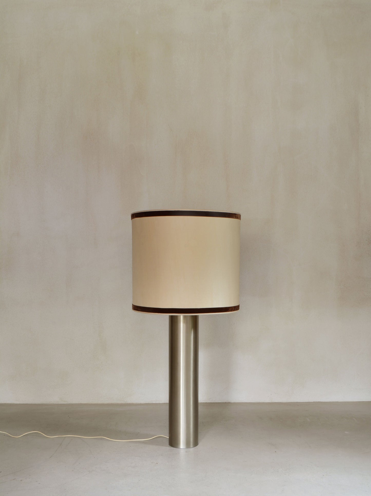 Big Table Lamp in Metal and Fabric, Ca.1960s Table Lamps