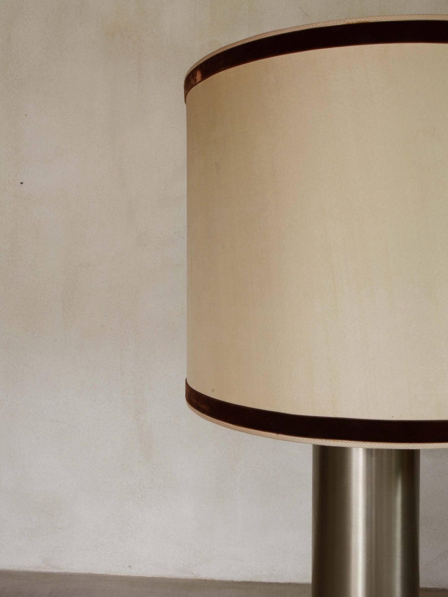 Big Table Lamp in Metal and Fabric, Ca.1960s Table Lamps