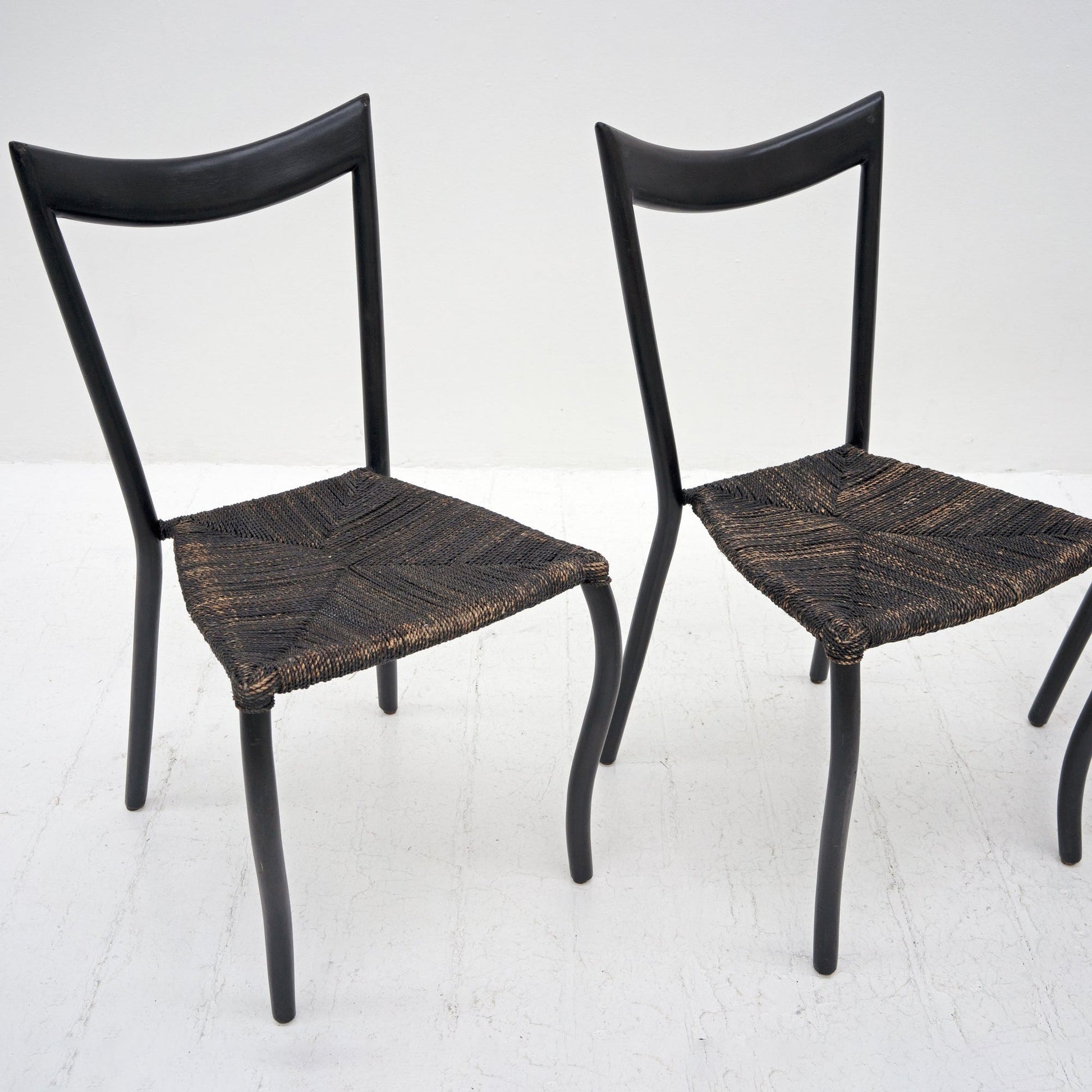 Set of 4 Black Manila Dining Chairs by Val Padilla for Conran, ca. 1980 Dining Chairs