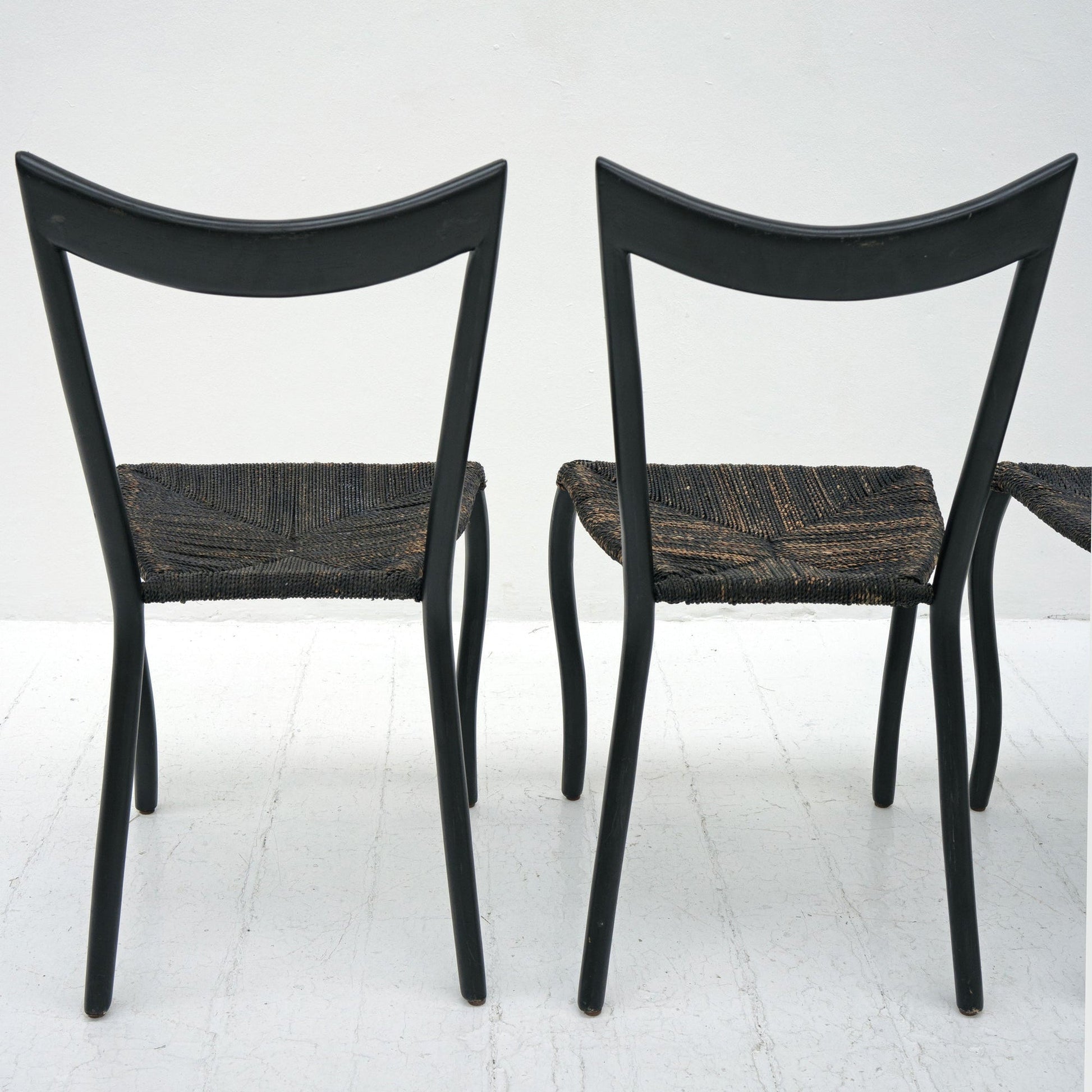 Set of 4 Black Manila Dining Chairs by Val Padilla for Conran, ca. 1980 Dining Chairs