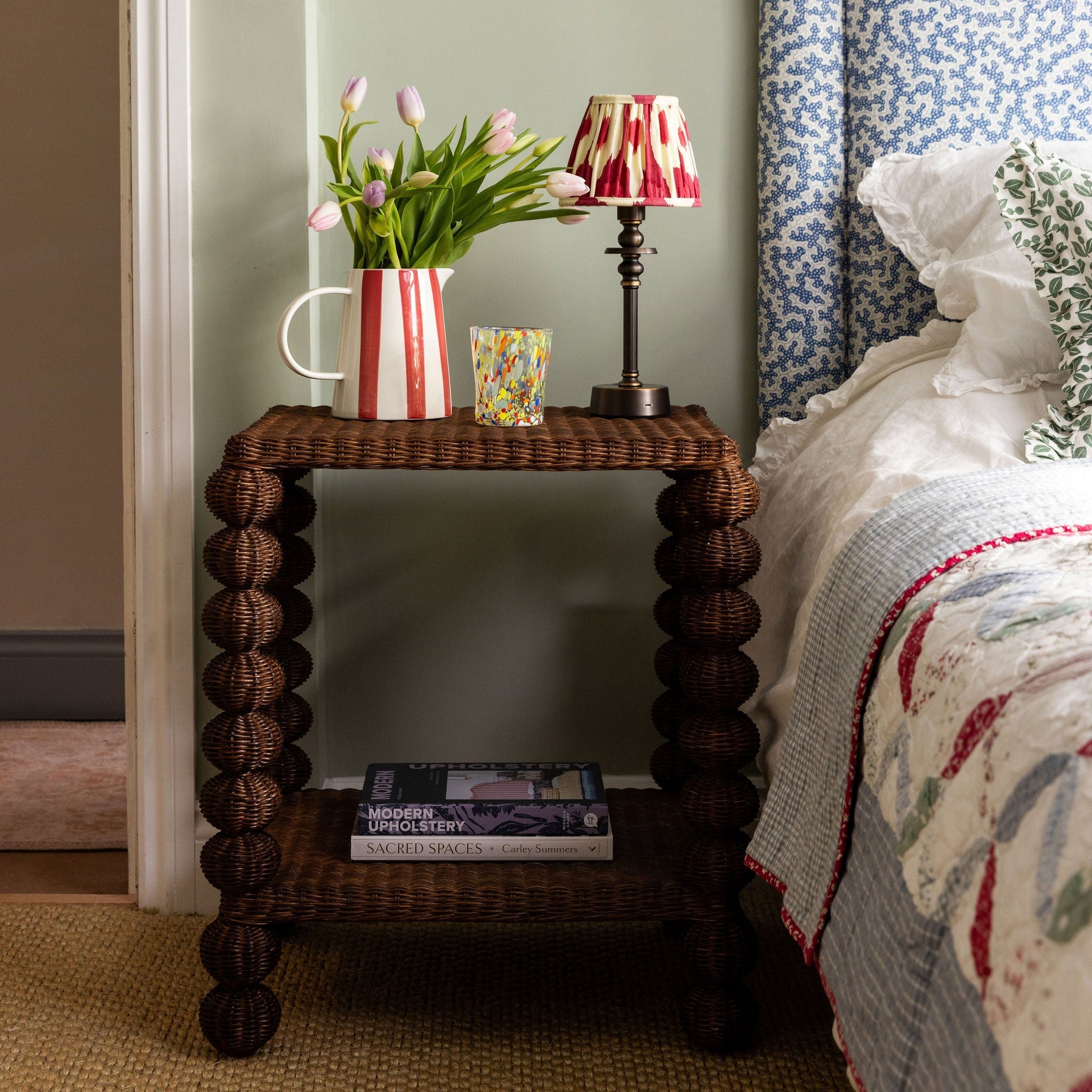 Bobbin Rattan Side Table End Tables