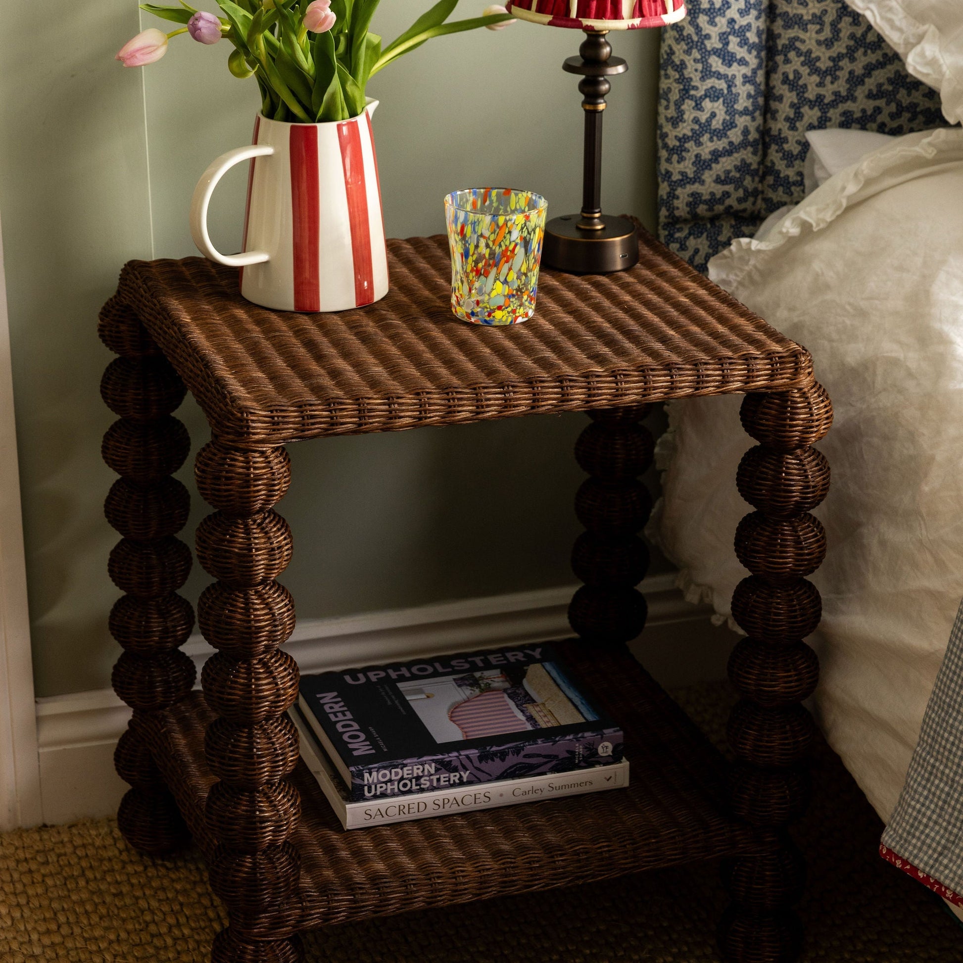 Bobbin Rattan Side Table End Tables