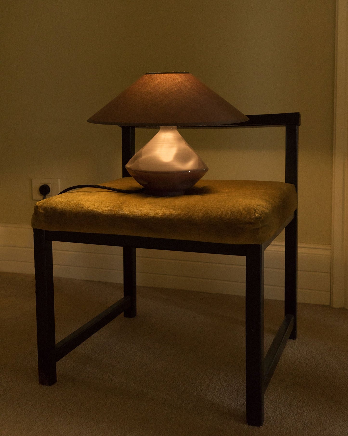 Brown Conical Glass Lamp Table Lamps