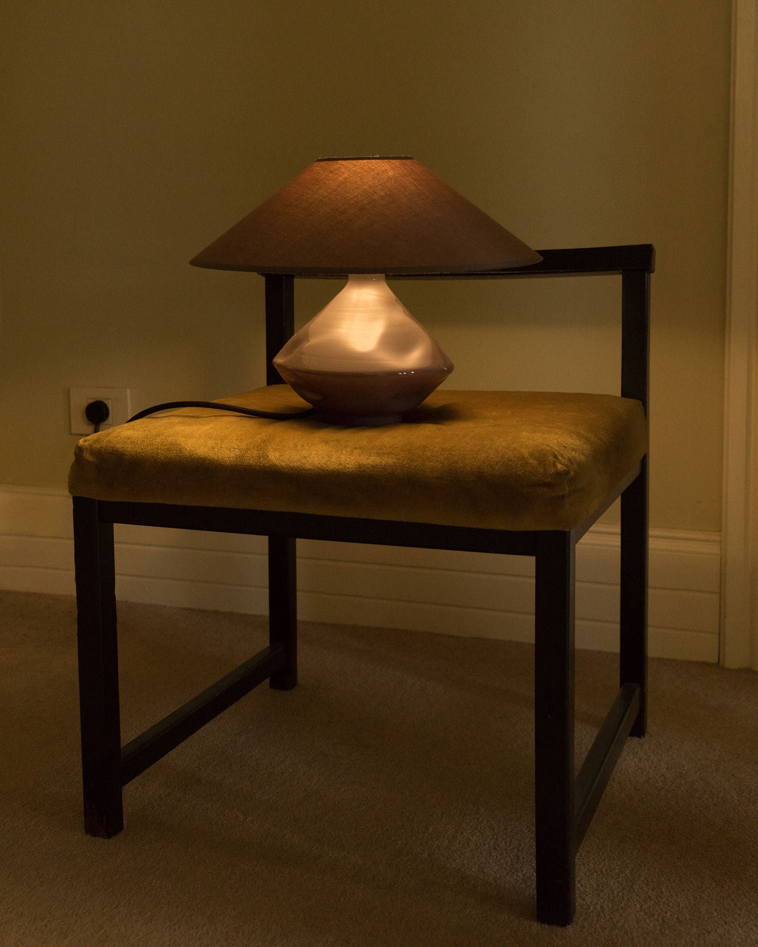 Brown Conical Glass Lamp Table Lamps