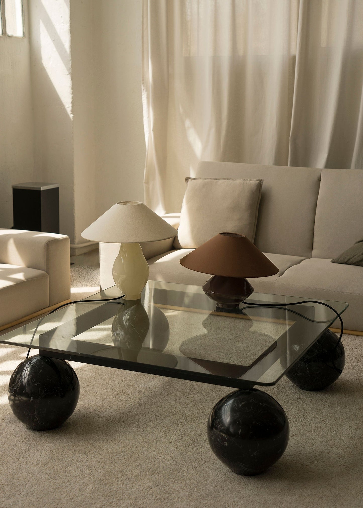 Brown Conical Glass Lamp Table Lamps