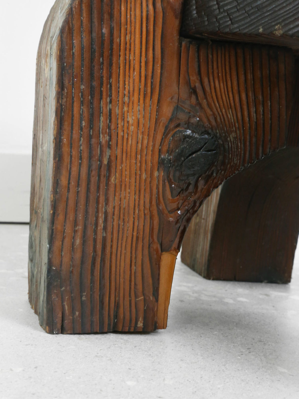 Brutalist Wood Stool Stools