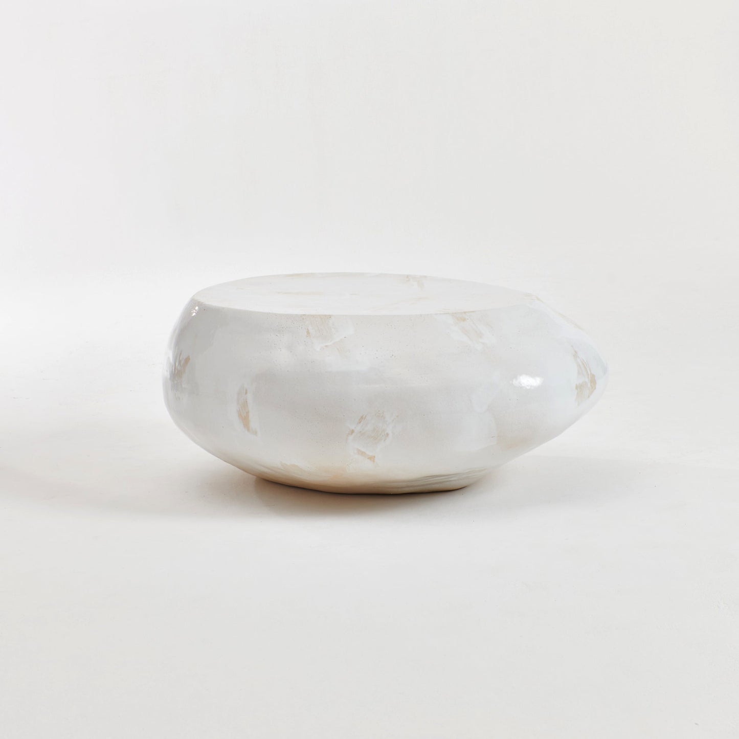 Ceramic Coffee Table No4 in Custom Texture White Coffee Tables