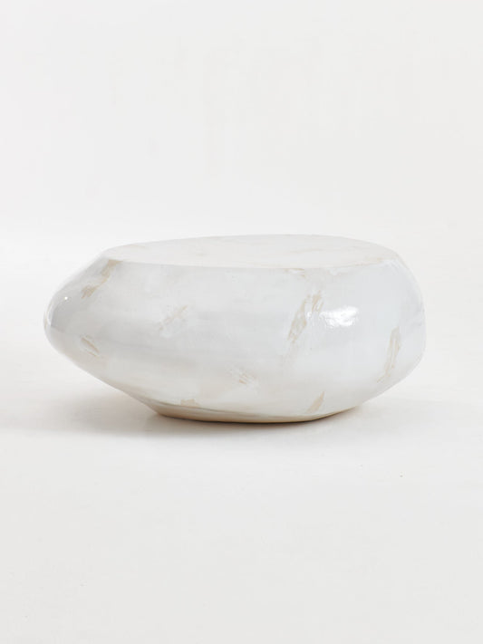 Ceramic Coffee Table No4 in Custom Texture White Coffee Tables