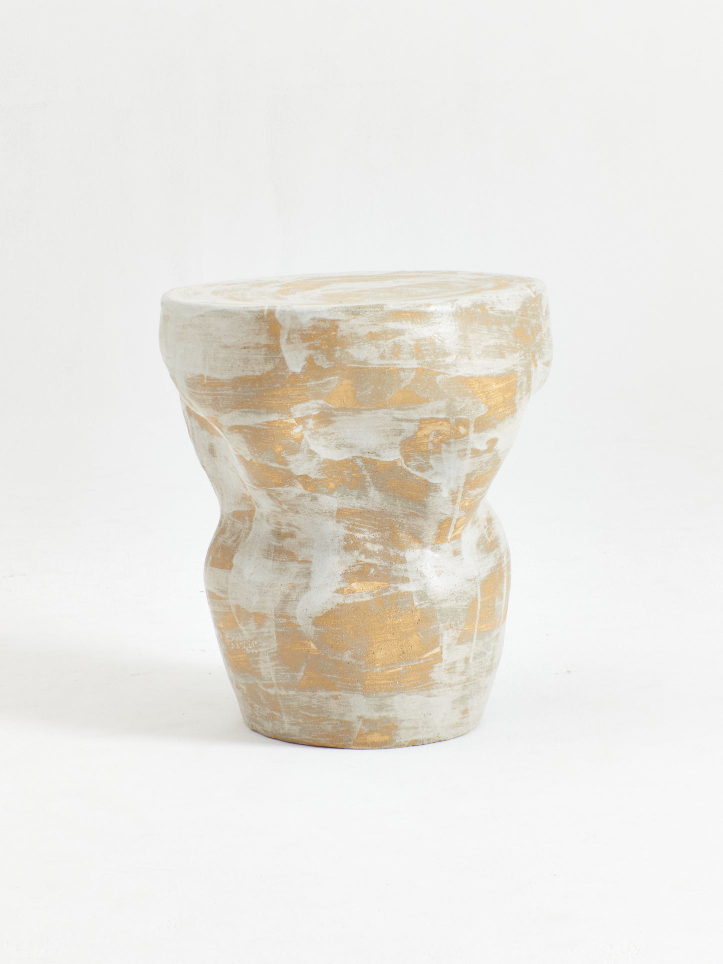 Ceramic Large Side Table in Cream/Sand End Tables