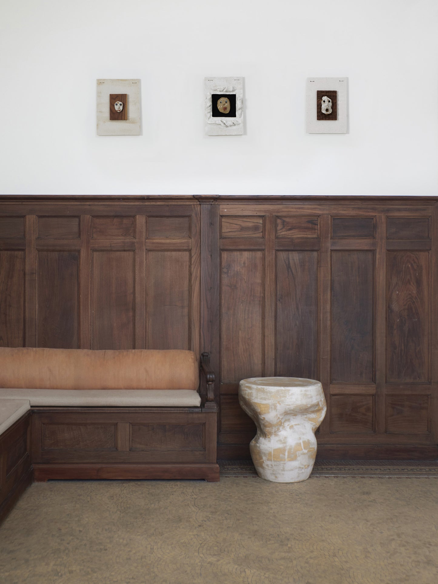 Ceramic Large Side Table in Cream/Sand End Tables