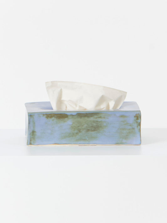 Ceramic Tissue Box in Moss Blue Tissue Box