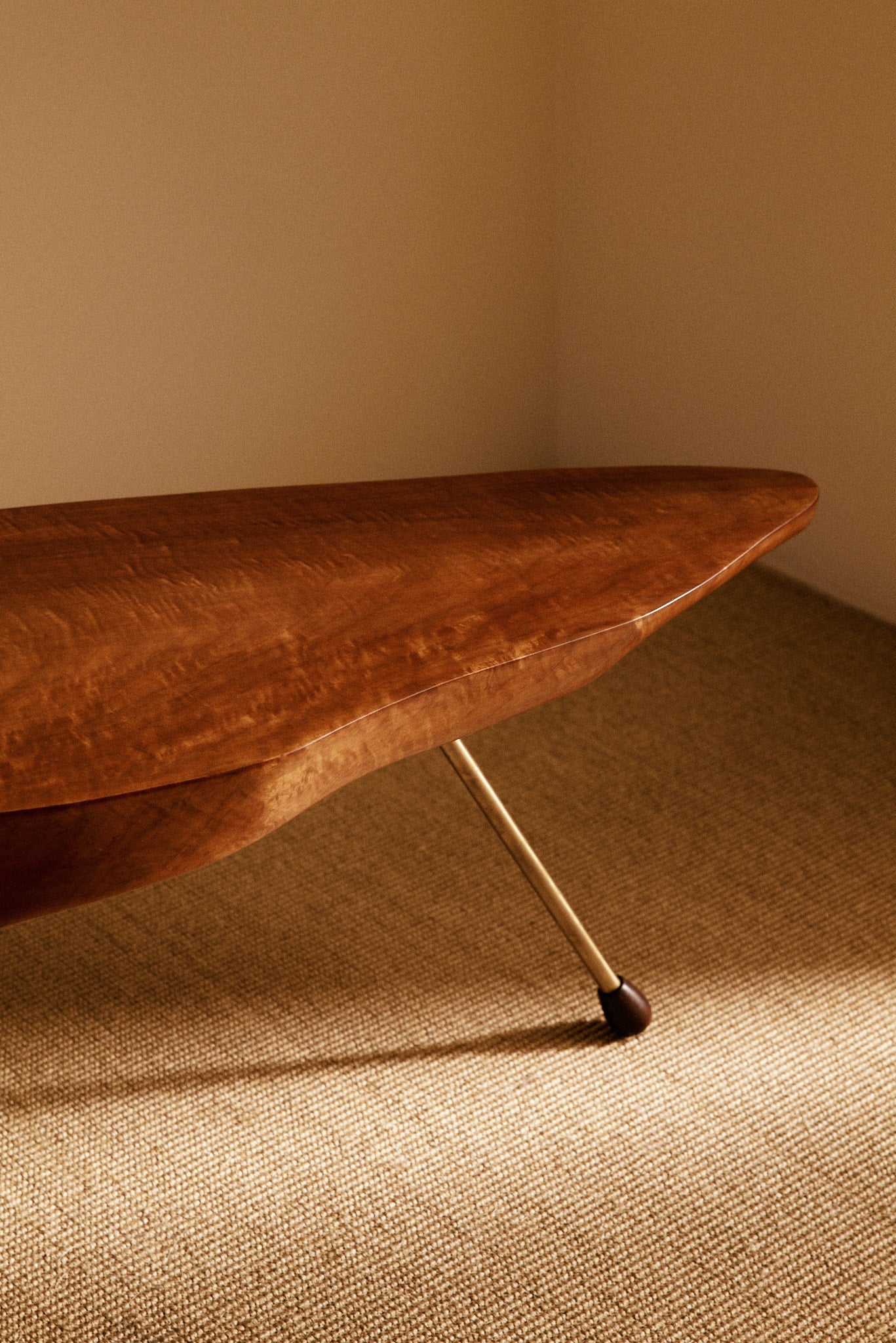 Coffee Table in Walnut and Brass by Carl Aubock, Austria, 1970 Coffee Tables