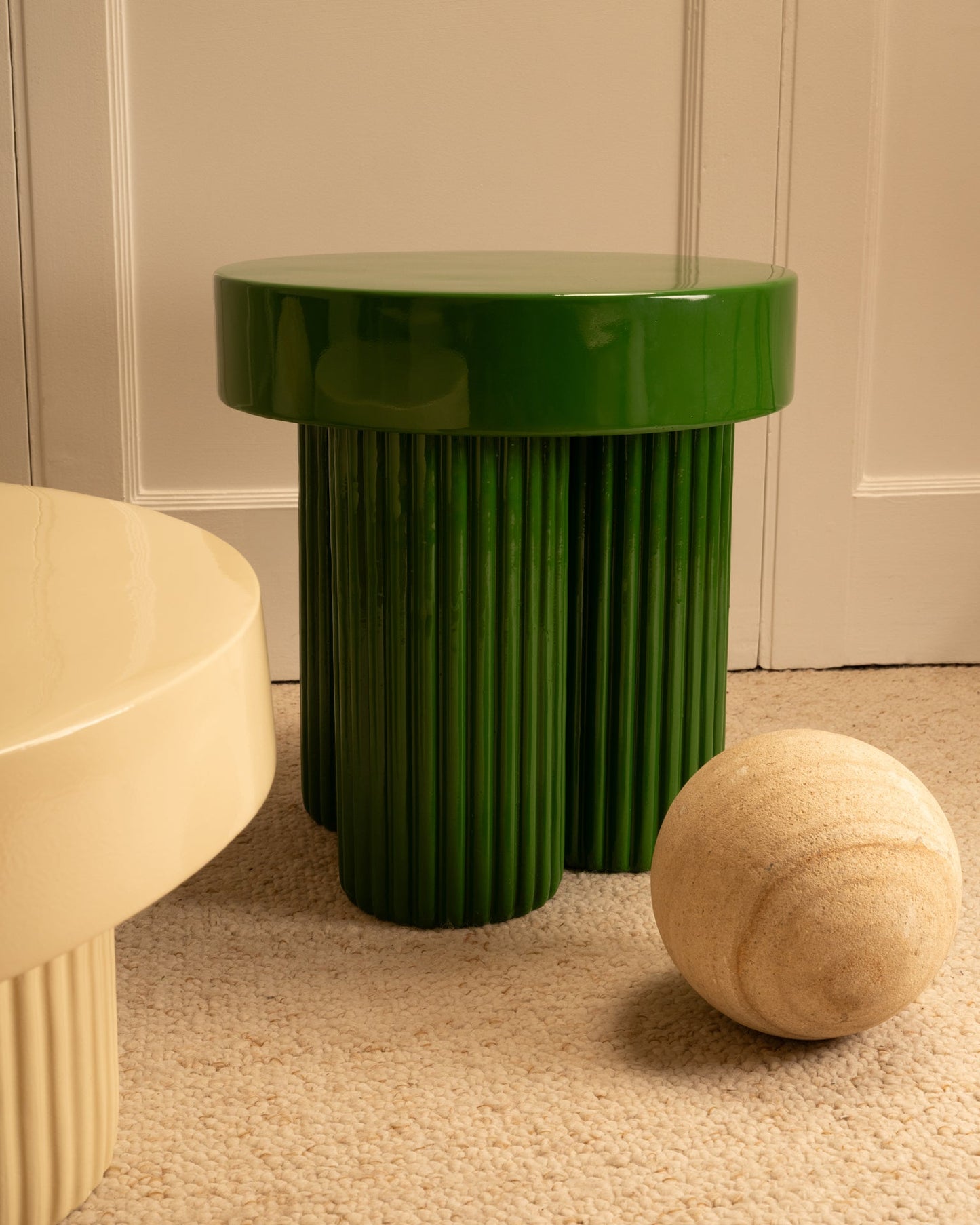 Cream and Green Nesting Tables Nesting Tables