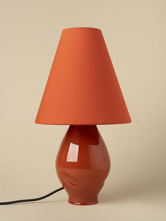 Dark Red Conical Glass Lamp Table Lamps