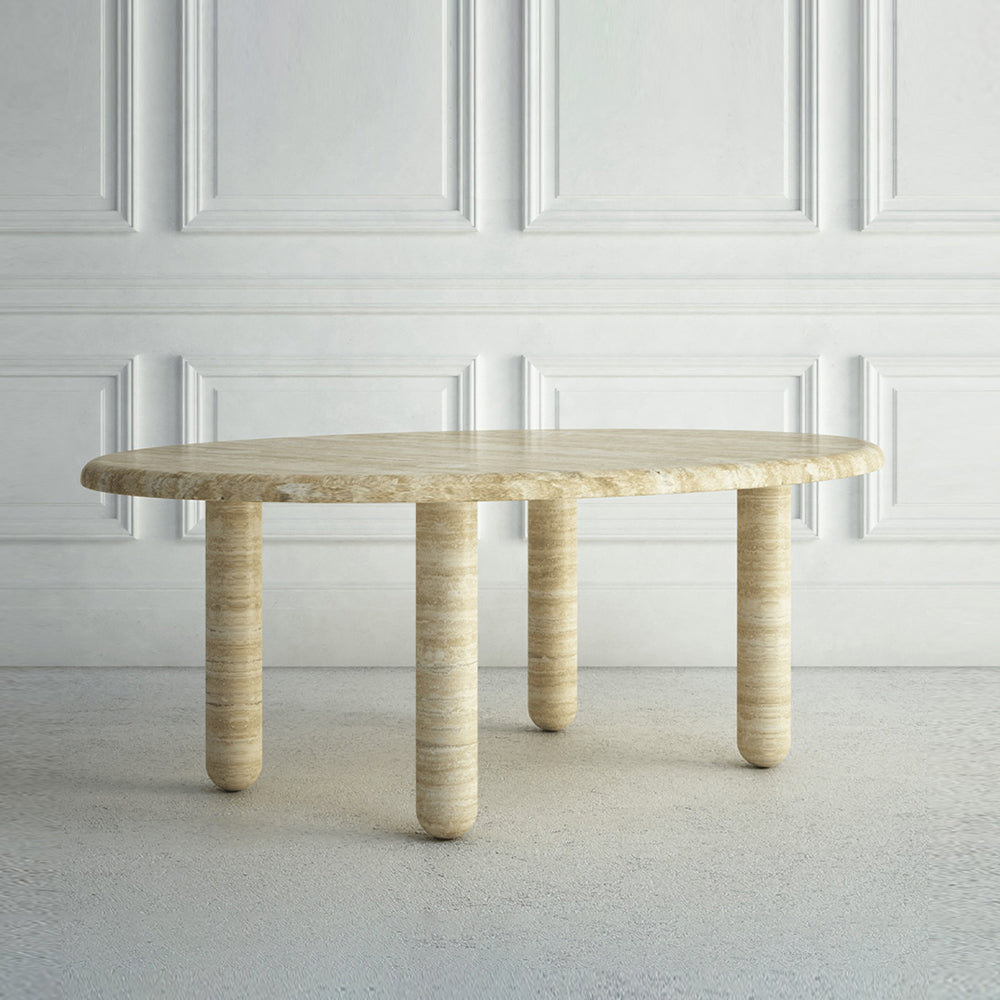Delphine Travertine Dining Table