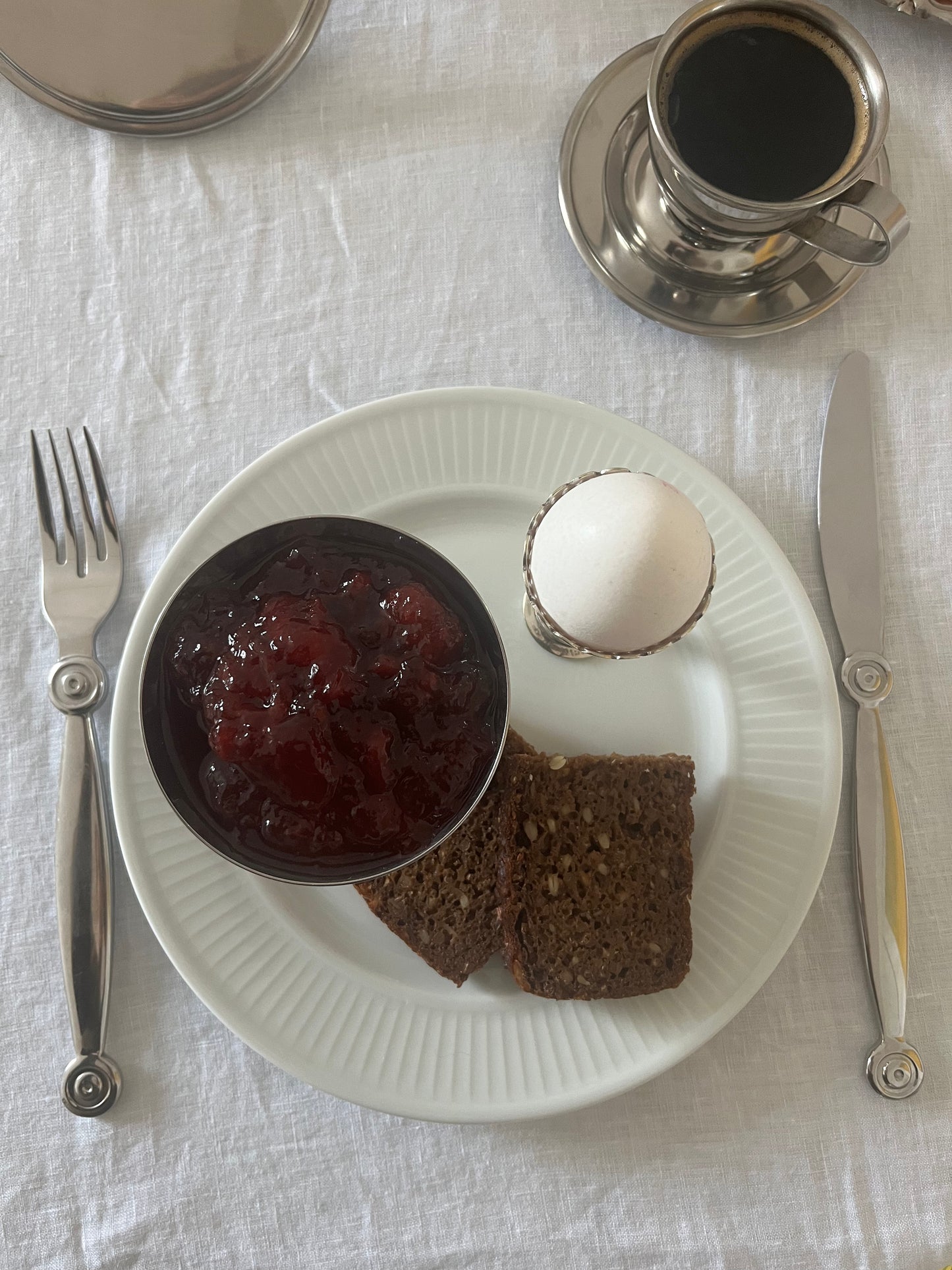 Silver Plated Egg Cups with Build-in Spoon Holder