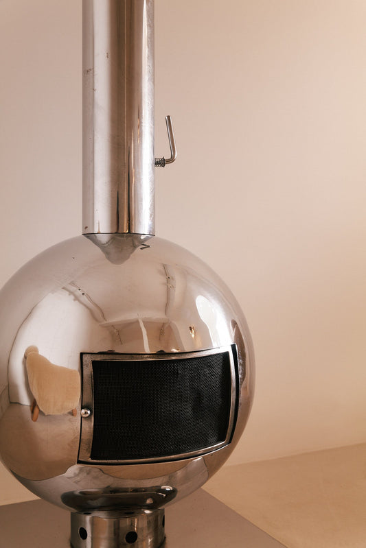 Fireplace in Polished Steel by Dreis Krejkamp, Netherlands, 1960 Fireplace