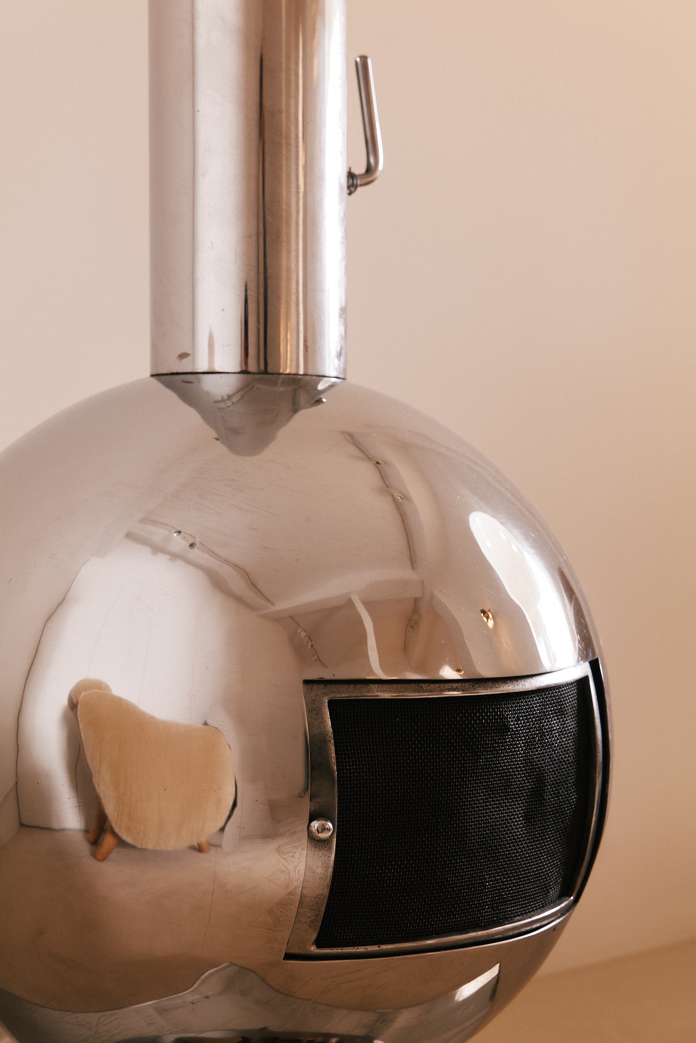 Fireplace in Polished Steel by Dreis Krejkamp, Netherlands, 1960 Fireplace