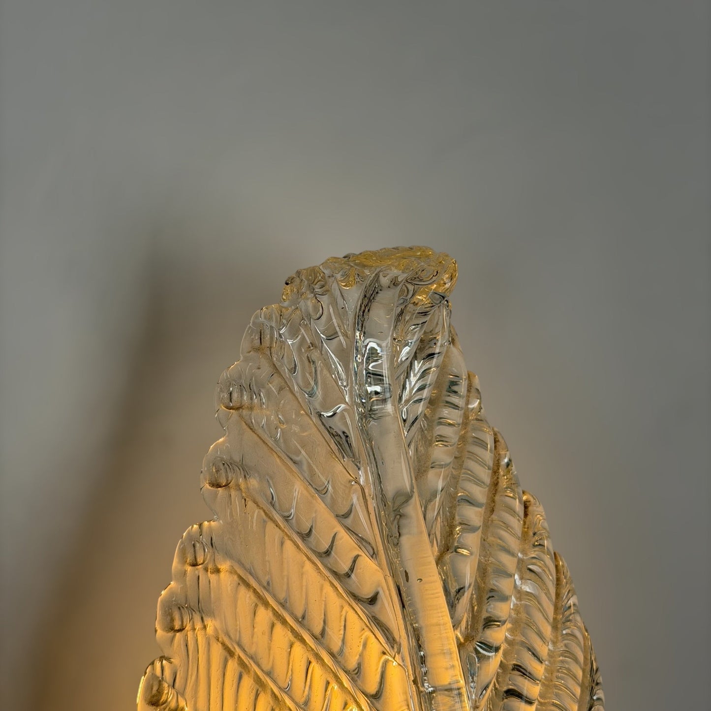 Pair of "Foglia" Murano Glass Wall Lights by Ercole Barovier for Barovier & Toso, 1940s Sconces