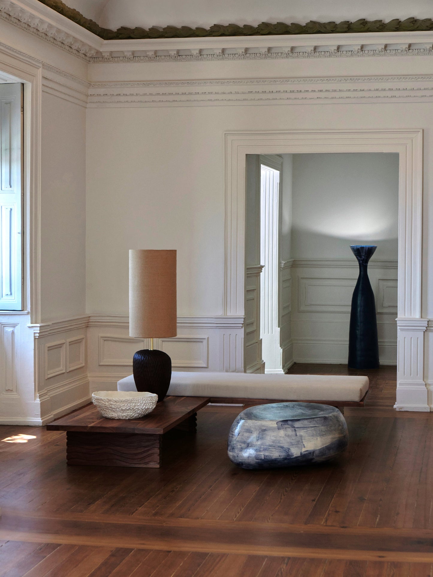 Foz Large Floor Light in Walnut Floor Lamps