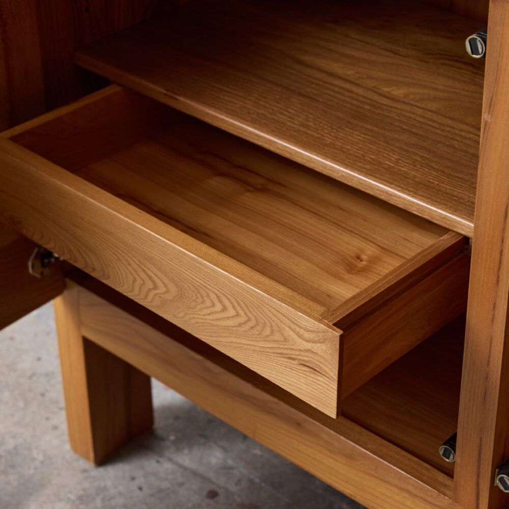 French Sideboard in Solid Elm by Maison Regain, 1970's Sideboards