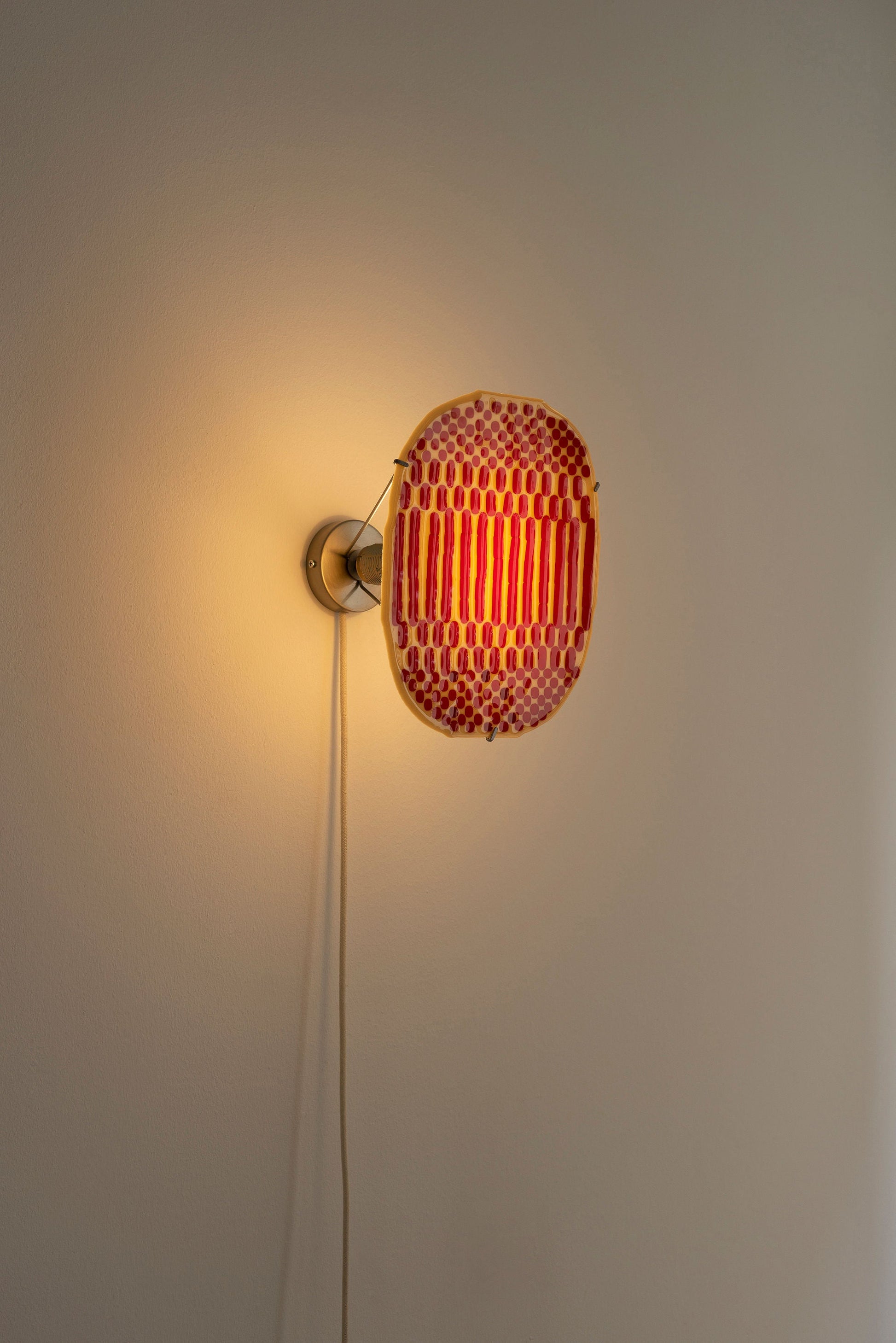 Glass Wall Lamp - Red-Beige Sconces