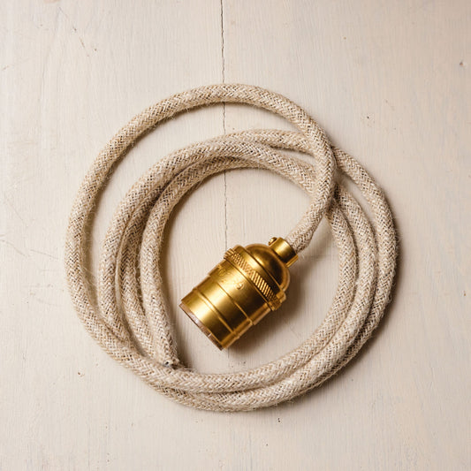 Flex and Bulb Holder, Cream Jute Hardware