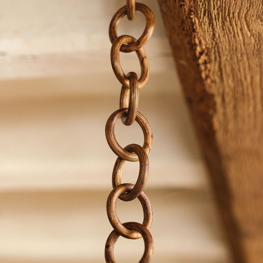 Natural Rattan Chain in Teak Hardware