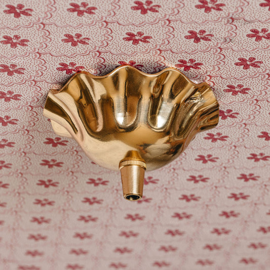 Wave Ceiling Rose, Lacquered Brass Hardware