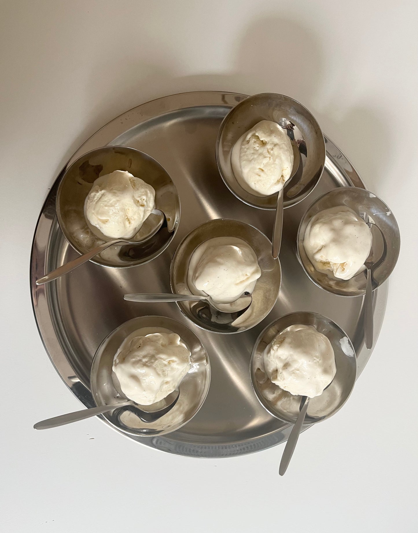 Steel Ice Cream Cups on Tray by Guy Degrenne