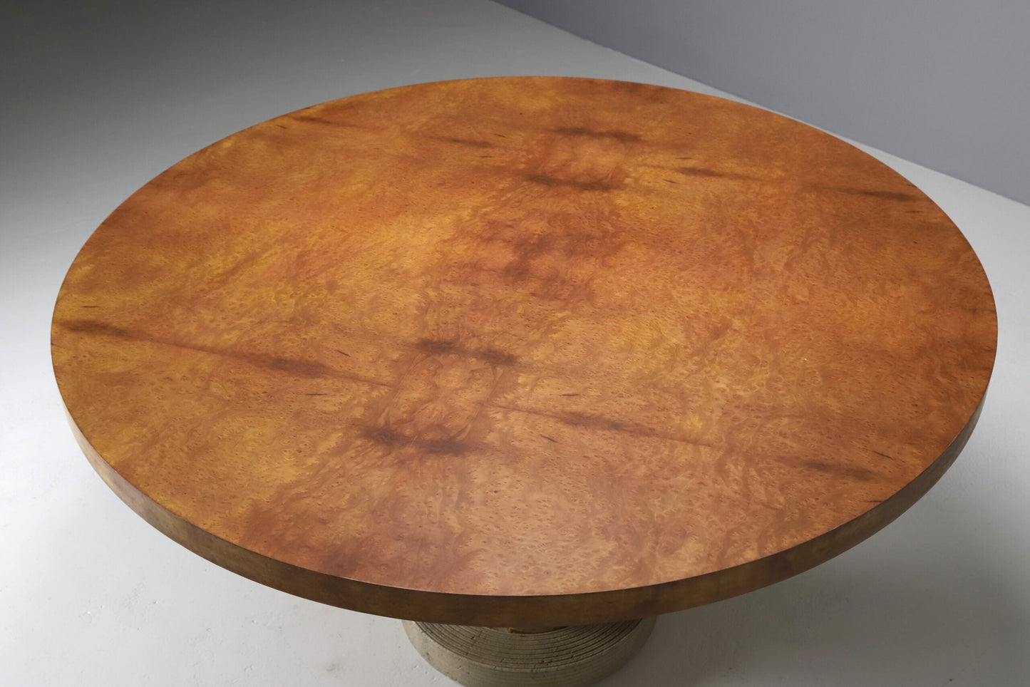 Italian Dining Table In Burlwood & Travertine Dining Tables