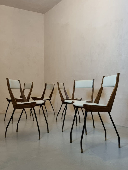 Italian Chairs by Carlo Ratti (Set of 6) Chairs Vintage