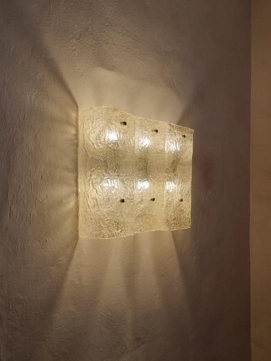 Wall Sconce Composed of 3 Large Murano Glass by Barovier & Toso, Italy 1960s Sconces