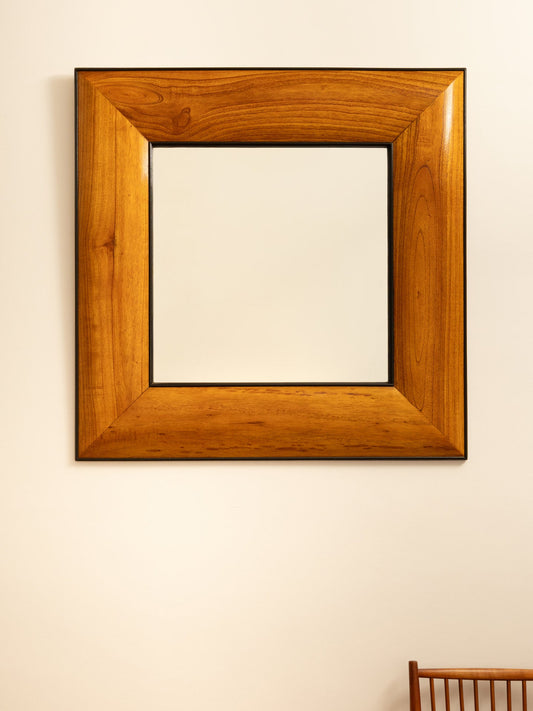 Large Wooden Mirror, Italy 1950s Mirrors
