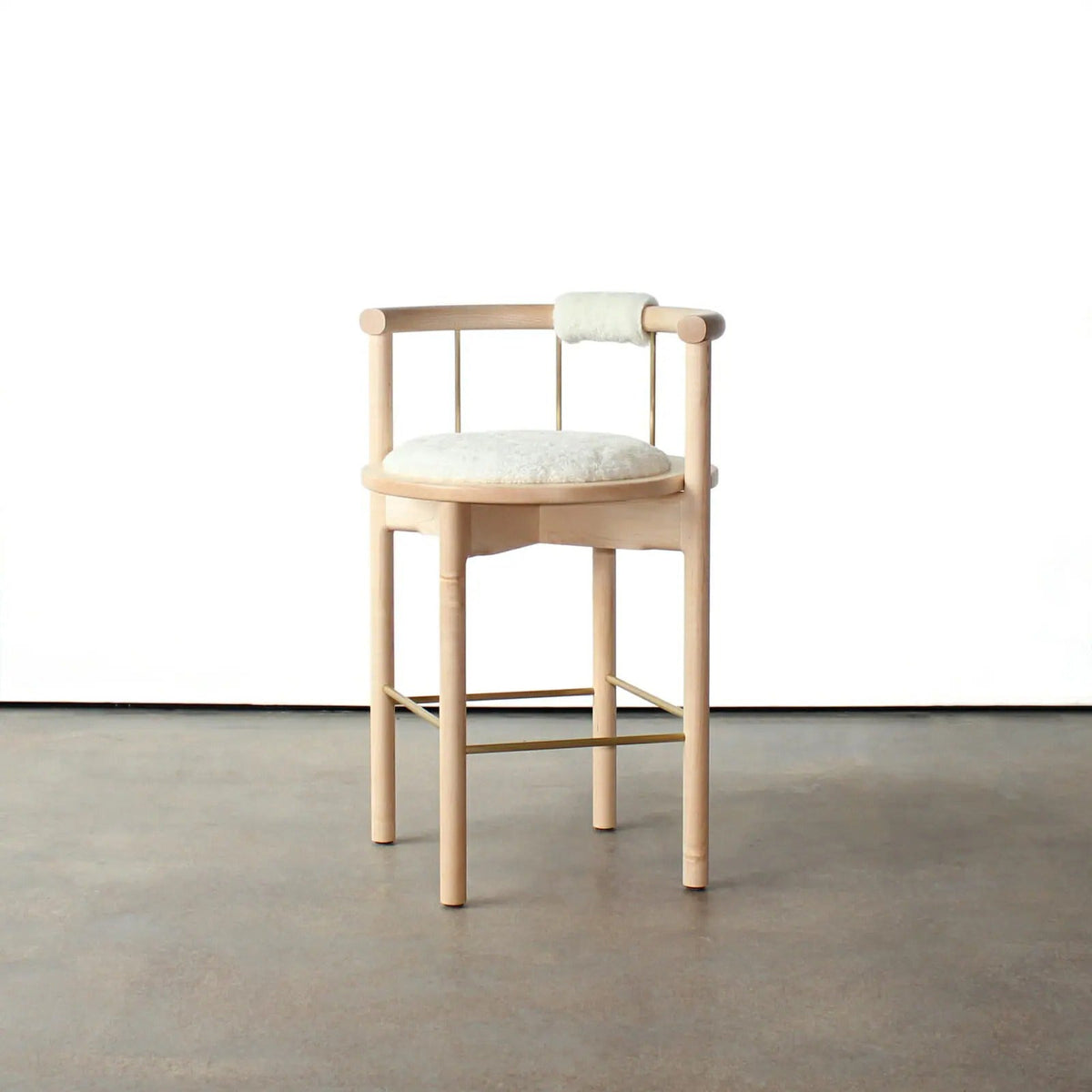 Lloyd Counter & Bar Stool in Maple & White Shearling