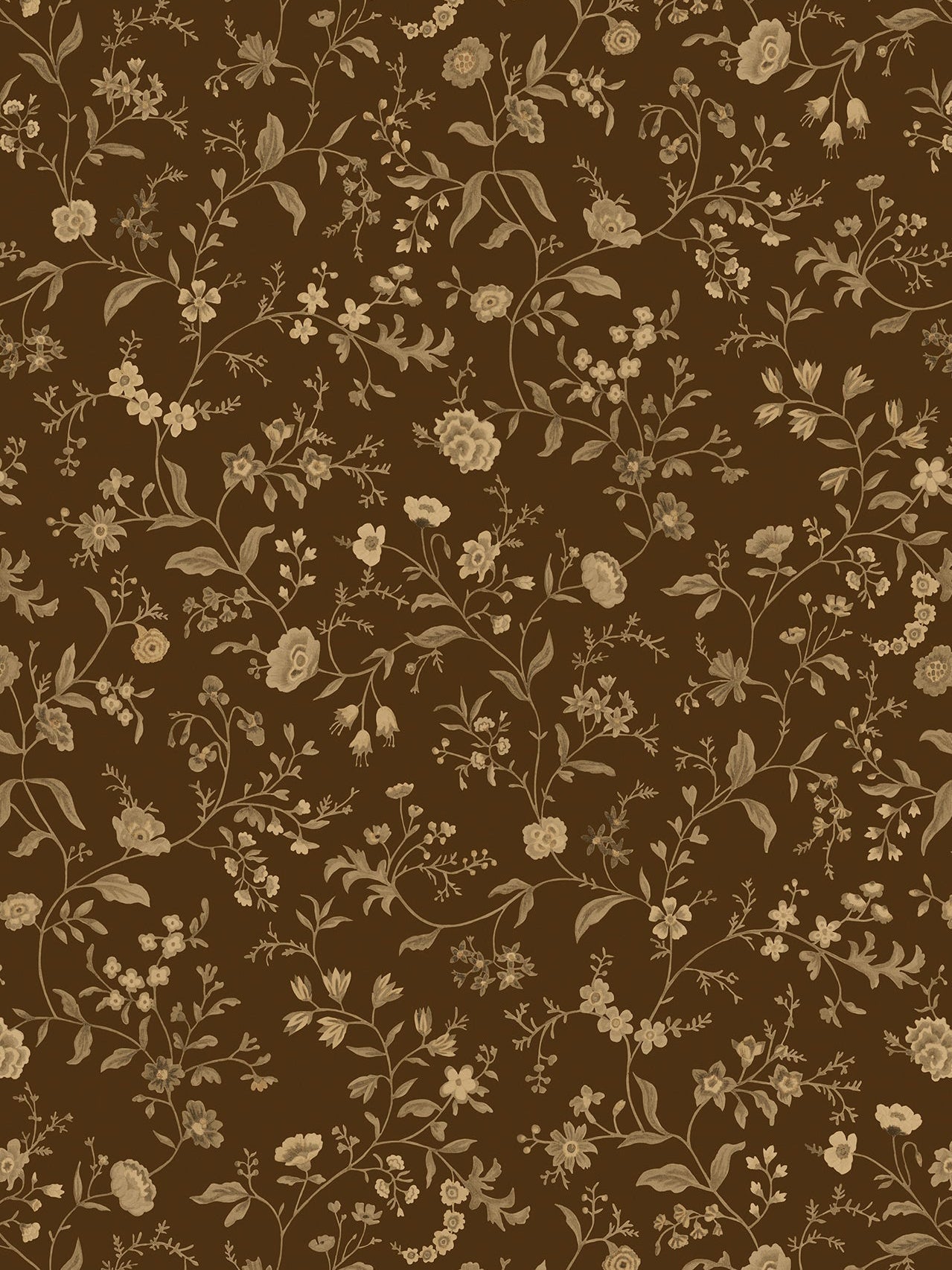 Loom Primavera  Wallpaper in Roasted Coffee