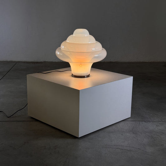 "Lotus" Table Lamp by Carlo Nason for Mazzega, Opalescent Glass, 1960s Design Table Lamps