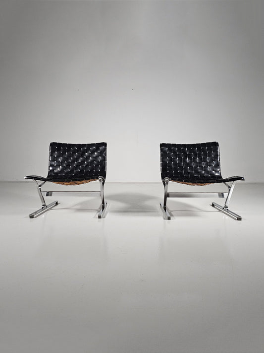 Pair of Luar Lounge Chairs by Ross Littell for ICF De Padova, 1960s Armchair