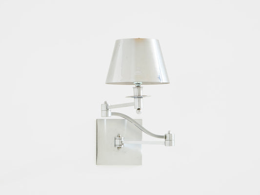 Maison Charles Single Brushed Steel Adjustable Swing-Arm Sconce 1960s Sconces