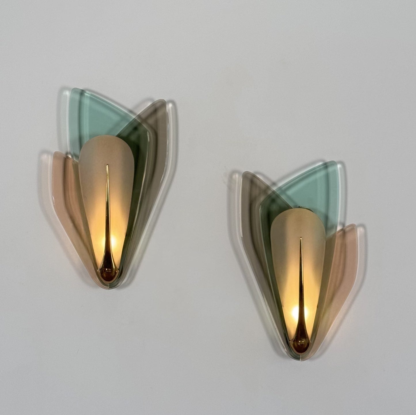 Max Ingrand for Fontana Arte, Rare Pair of Large Sconces, Italy, 1955 Sconces