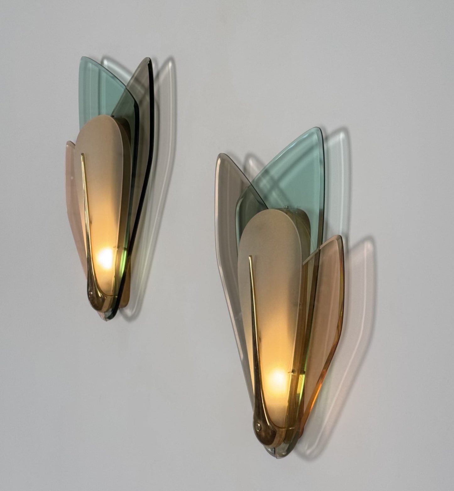 Max Ingrand for Fontana Arte, Rare Pair of Large Sconces, Italy, 1955 Sconces