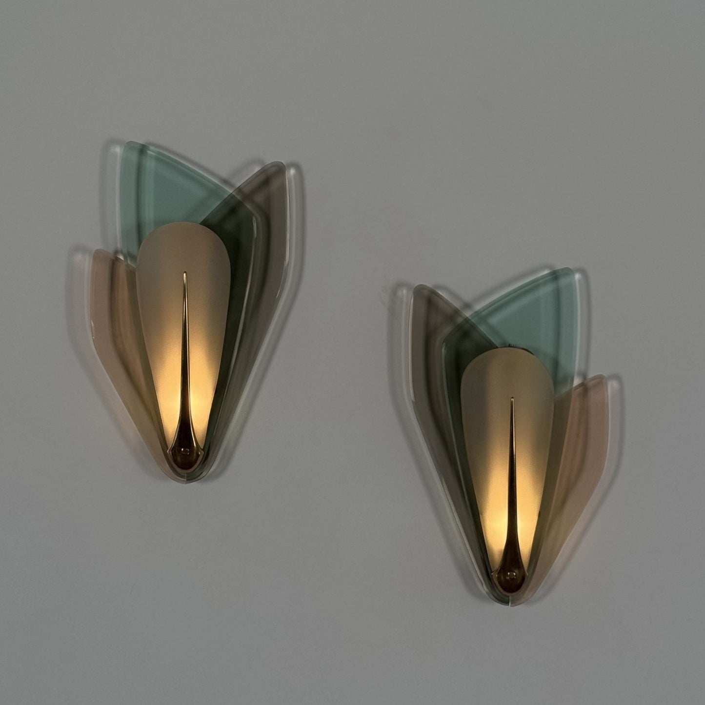 Max Ingrand for Fontana Arte, Rare Pair of Large Sconces, Italy, 1955 Sconces